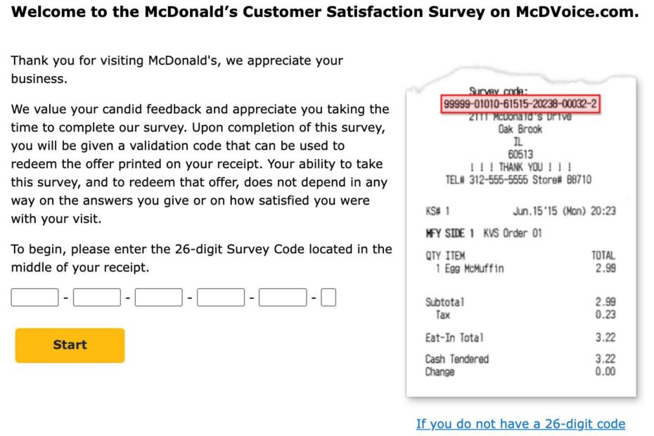 McDonald's Customer Satisfaction Survey